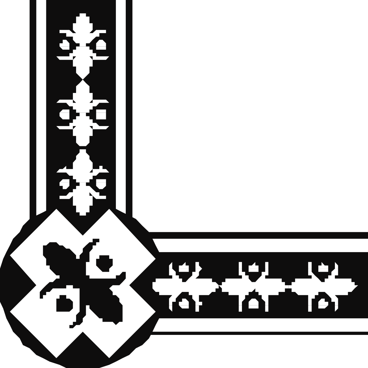 Cross Clipart: Elegant Black and White Borders and Corners Design