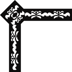 Elegant Black and White Floral Pattern Frame Clipart