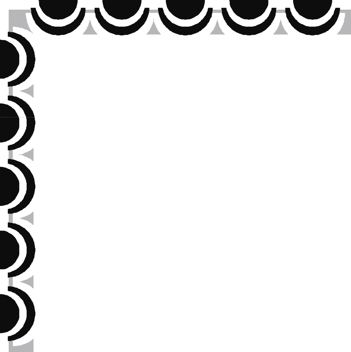 Elegant Black and White Frame with Corners and Borders - Clipart SVG