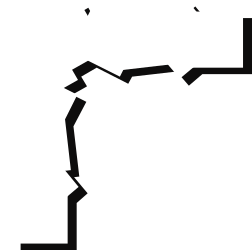 White Cross on Black Background - Elegant Borders and Corners Clipart