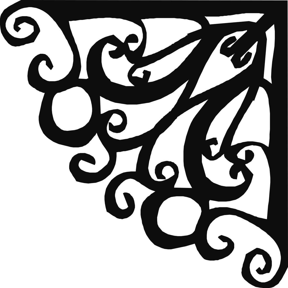 Black and White Monogram Letter M Clipart for Stylish Borders and Corners