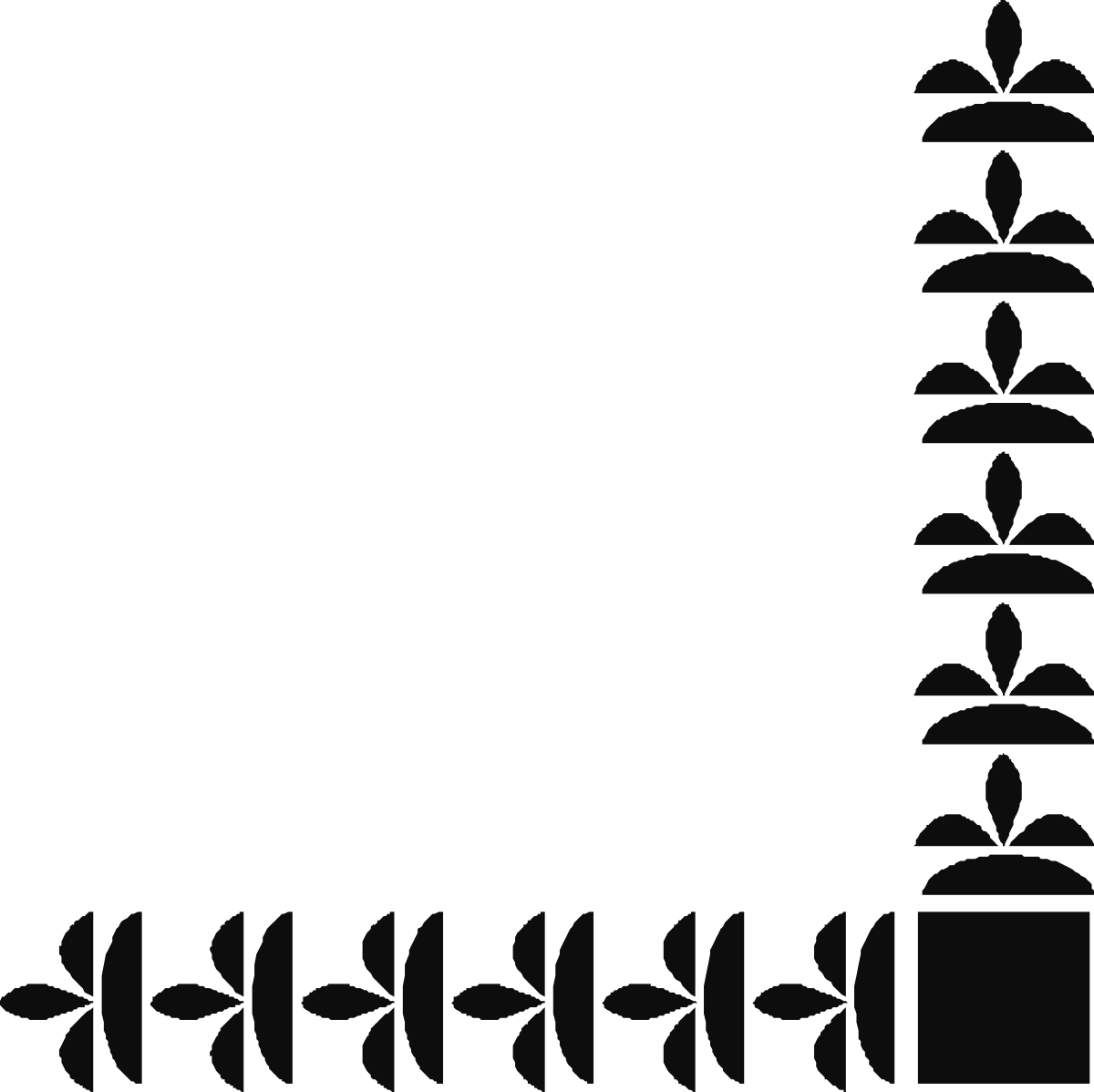Black and White Square Pattern Clipart for Borders and Corners