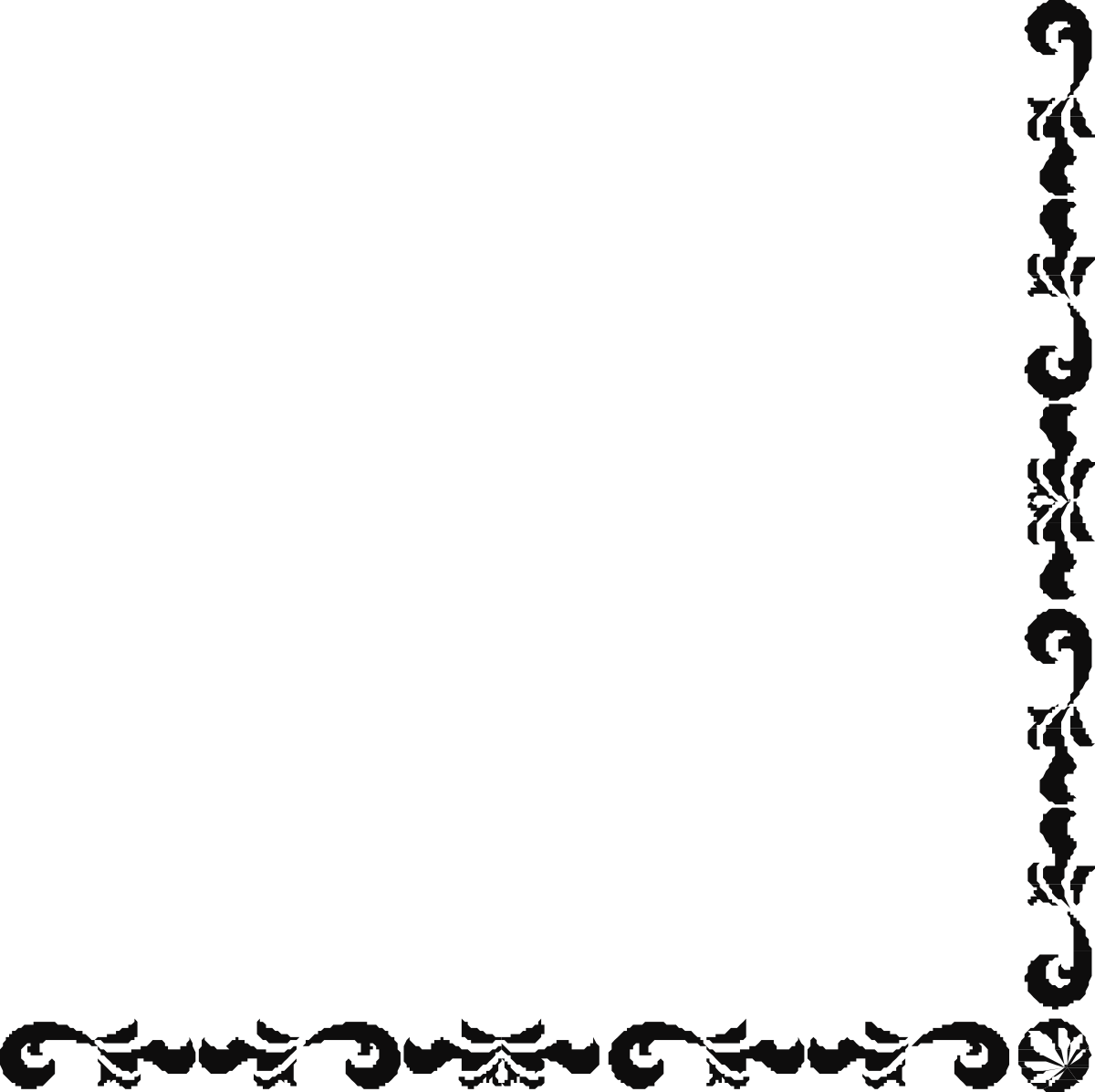 Floral Pattern Black and White Frame Clipart - Decorative Borders and Corners