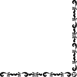 Floral Pattern Black and White Frame Clipart - Decorative Borders and Corners