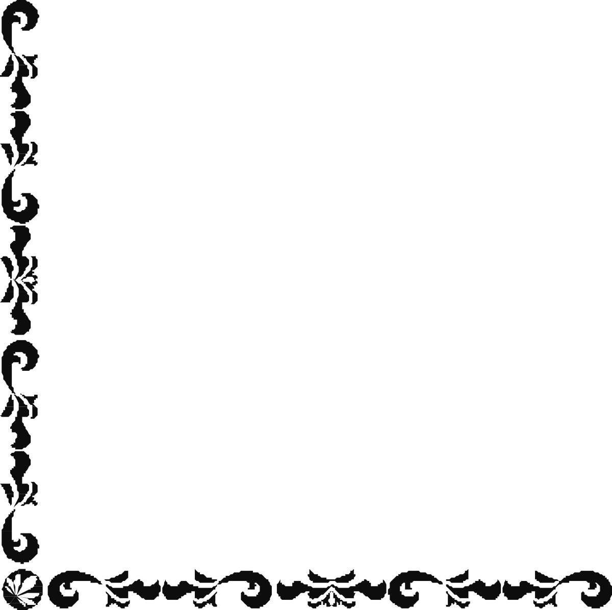 a black and white frame with a floral pattern clip art png transparent Elegant Floral Pattern Frame - Black and White Clipart for Creative Designs