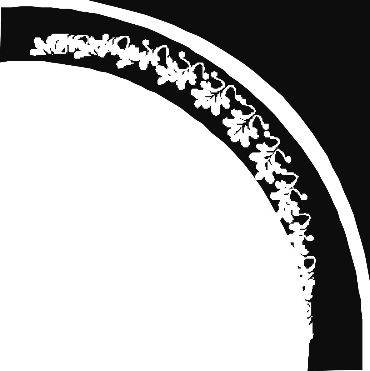 Black and White Flower Circle Silhouette Clipart for Elegant Designs