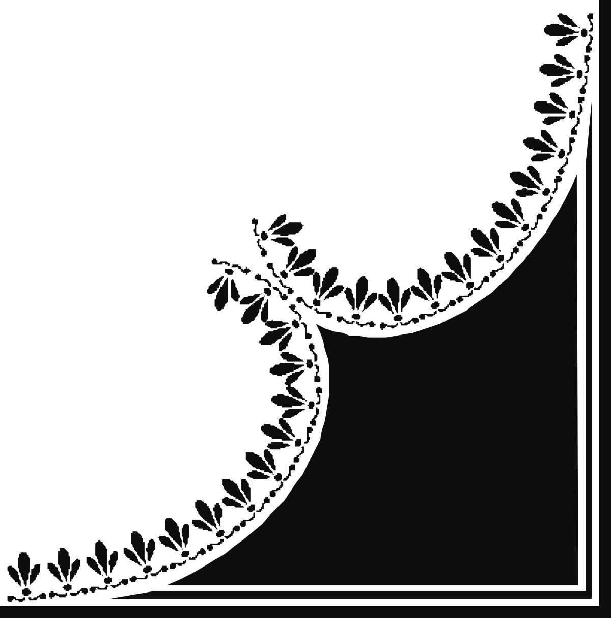 Floral Black and White Frame Clipart for Elegant Borders and Corners