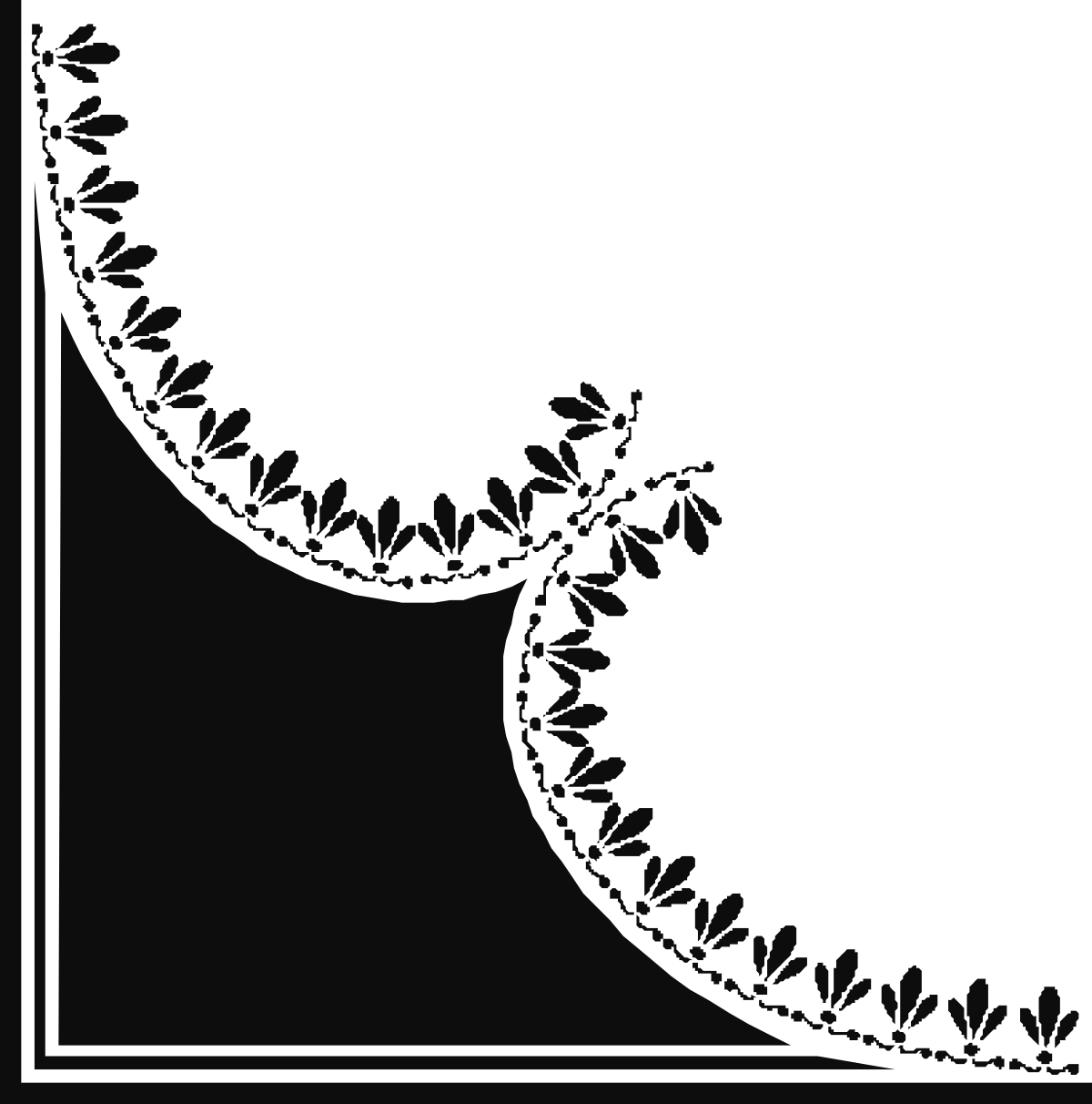 a black and white frame with a floral design clip art png transparent Elegant Black and White Floral Frame Clipart - Perfect for Borders and Corners