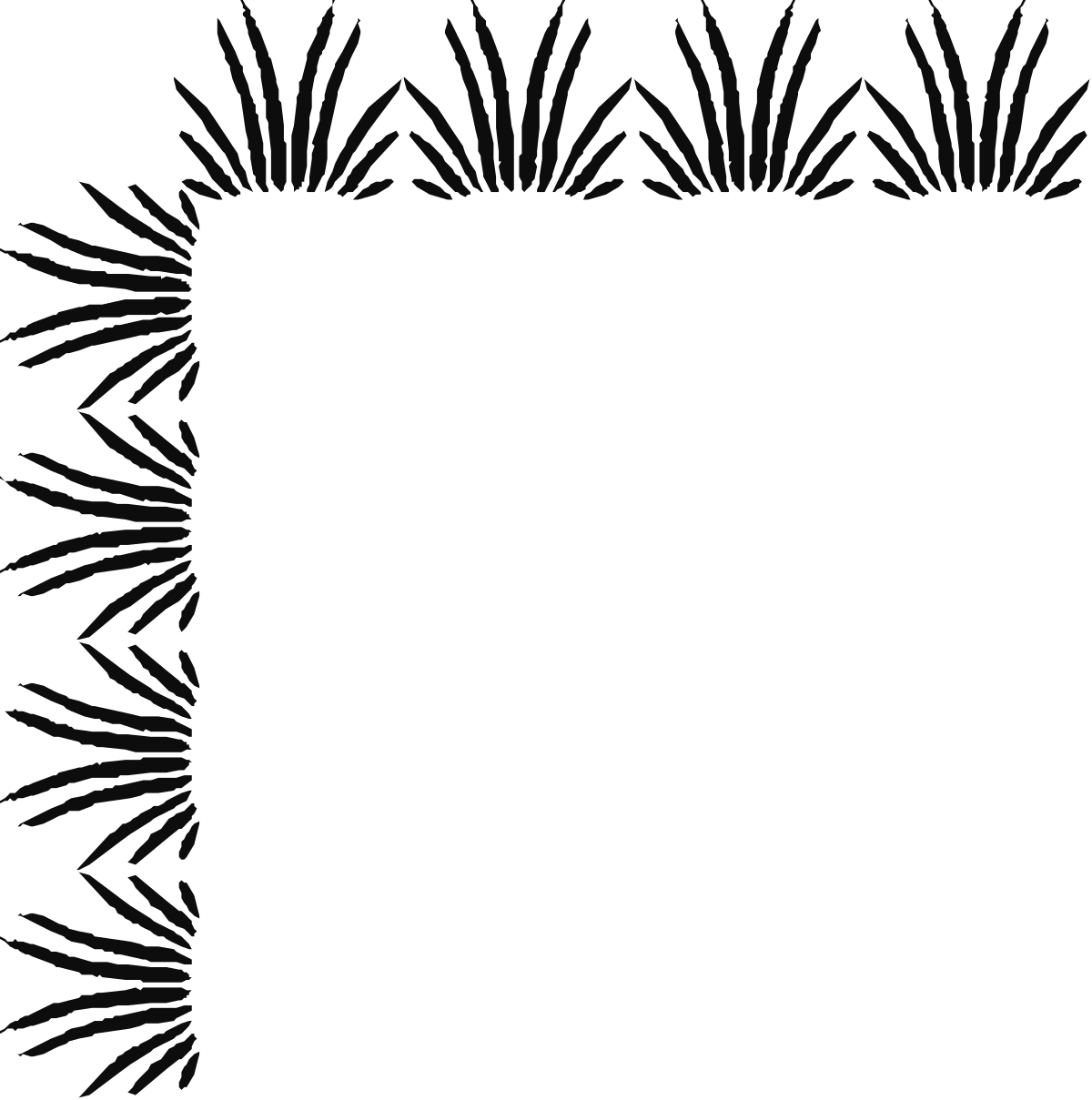 a black and white frame with bamboo leaves clip art png transparent Black and White Bamboo Leaves Frame Clipart for Elegant Borders