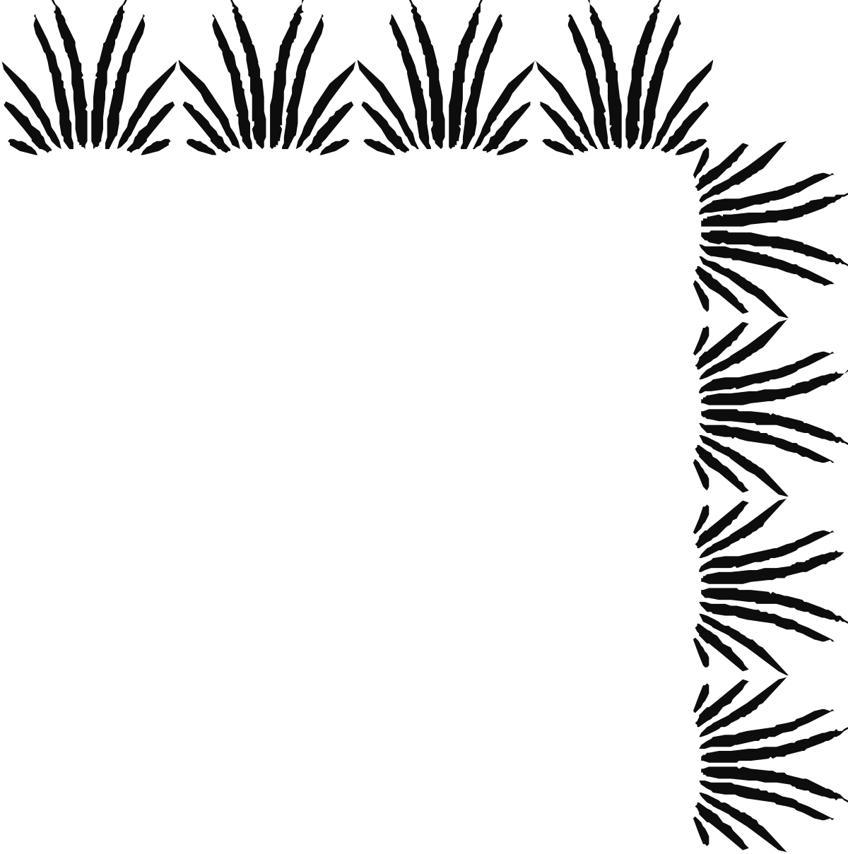a black and white frame with bamboo leaves clip art png transparent Elegant Black and White Bamboo Leaves Frame Clipart