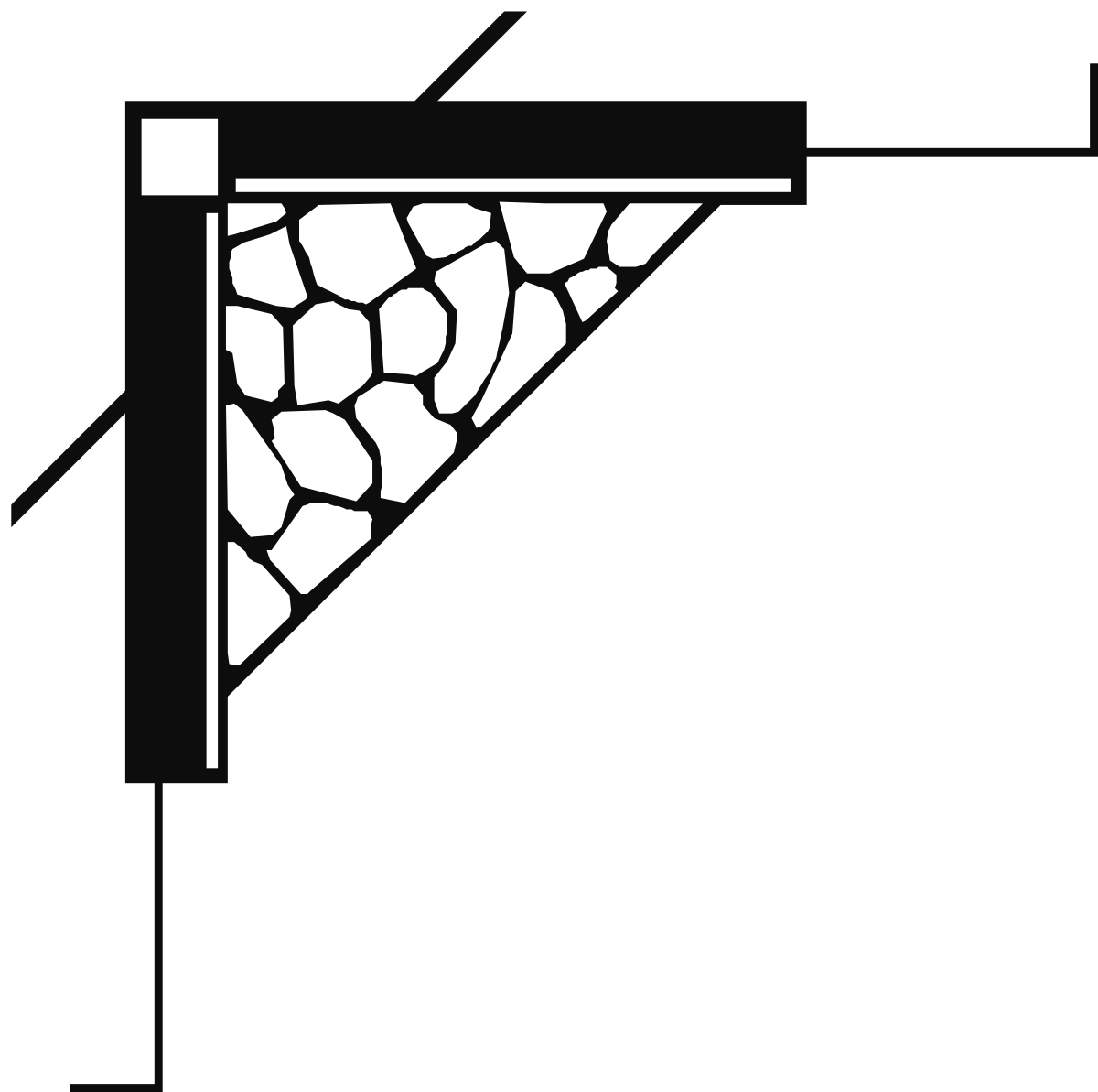 Black and White Stone Wall Clipart - Elegant Borders and Corners