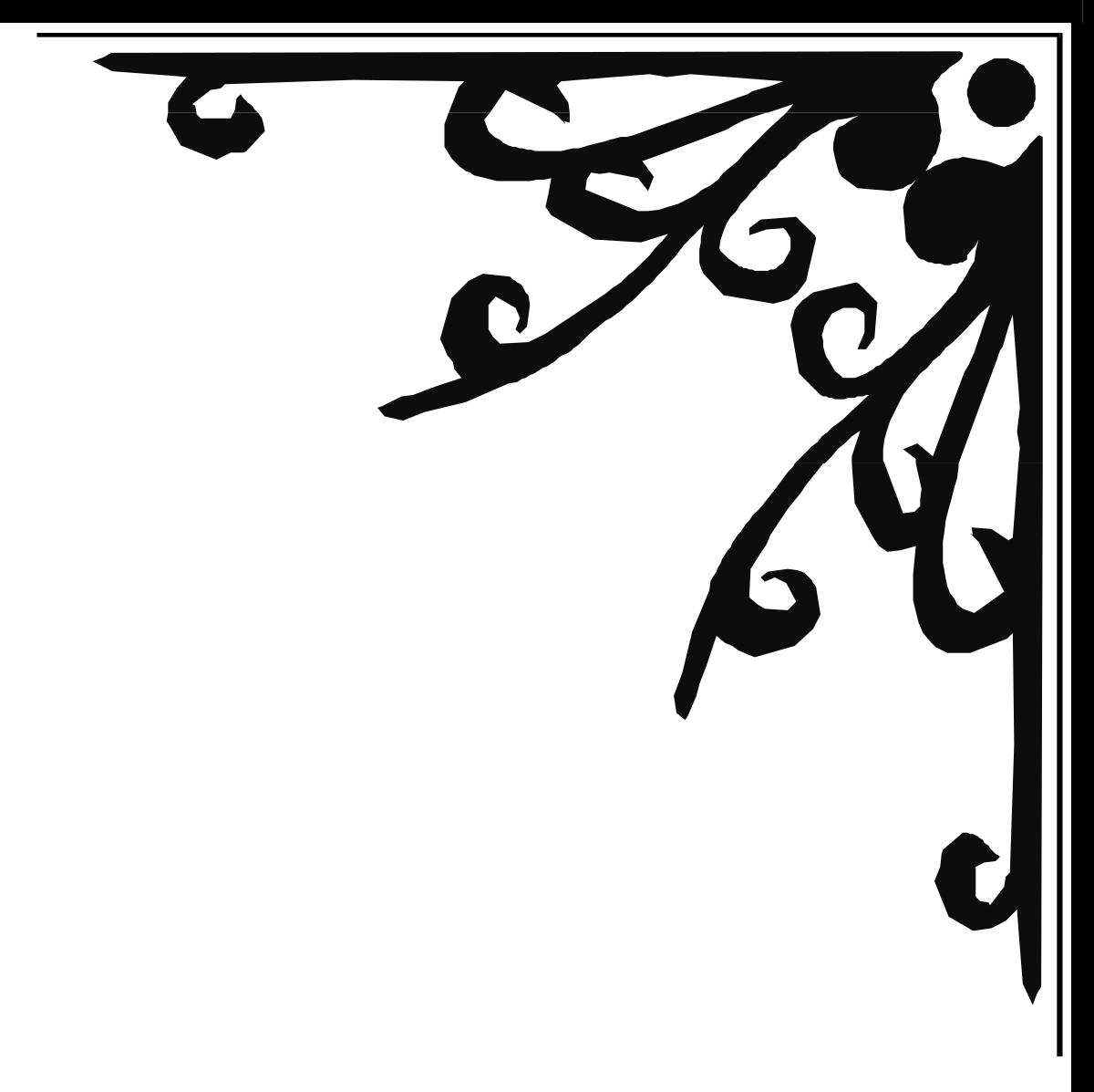 a black and white image of a chinese calligraphy clip art png transparent Black and White Chinese Calligraphy Clipart with Borders and Corners