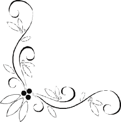 Black and White Floral Border Clipart - Elegant Corner Design
