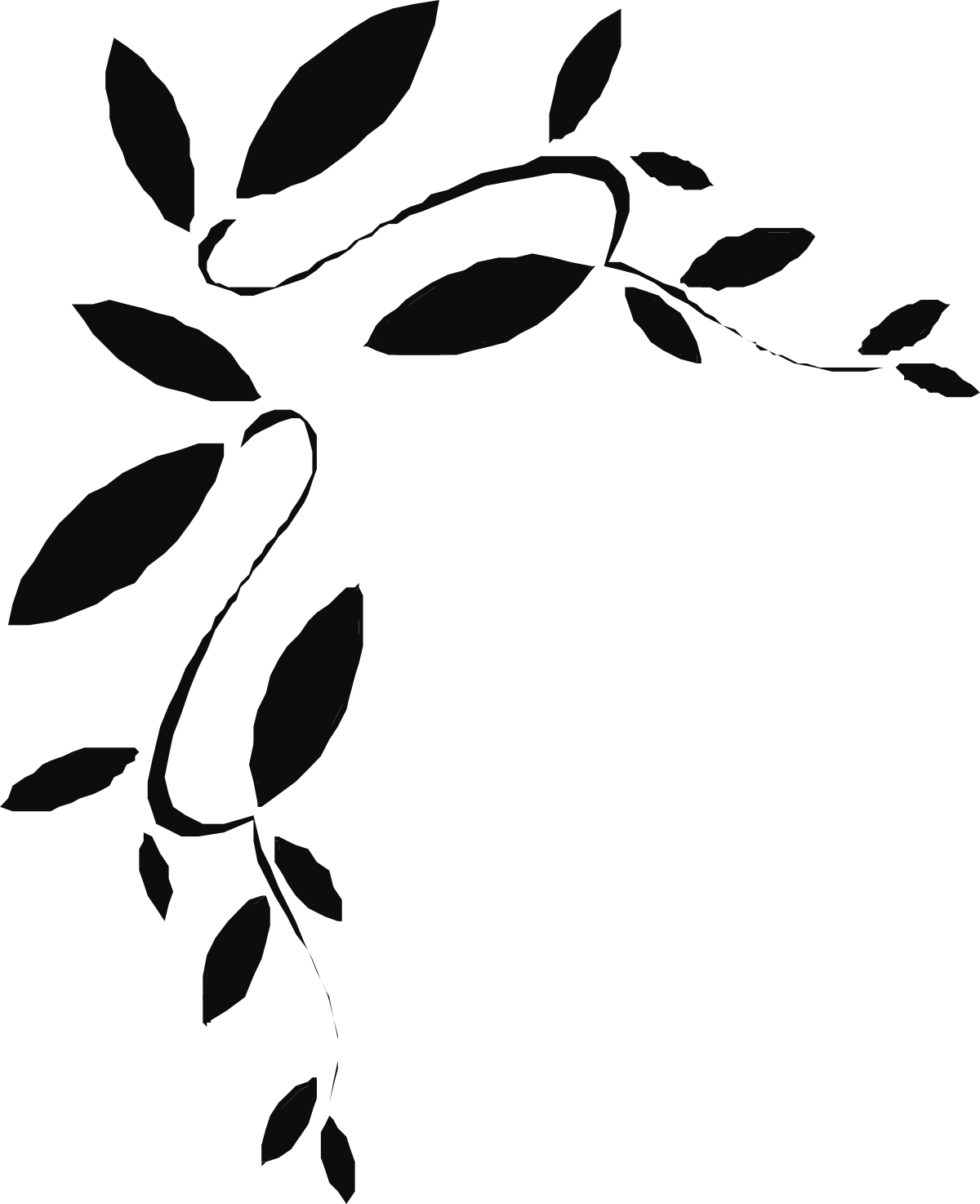 Black and White Silhouette of a Tree - Elegant Borders and Corners Clipart