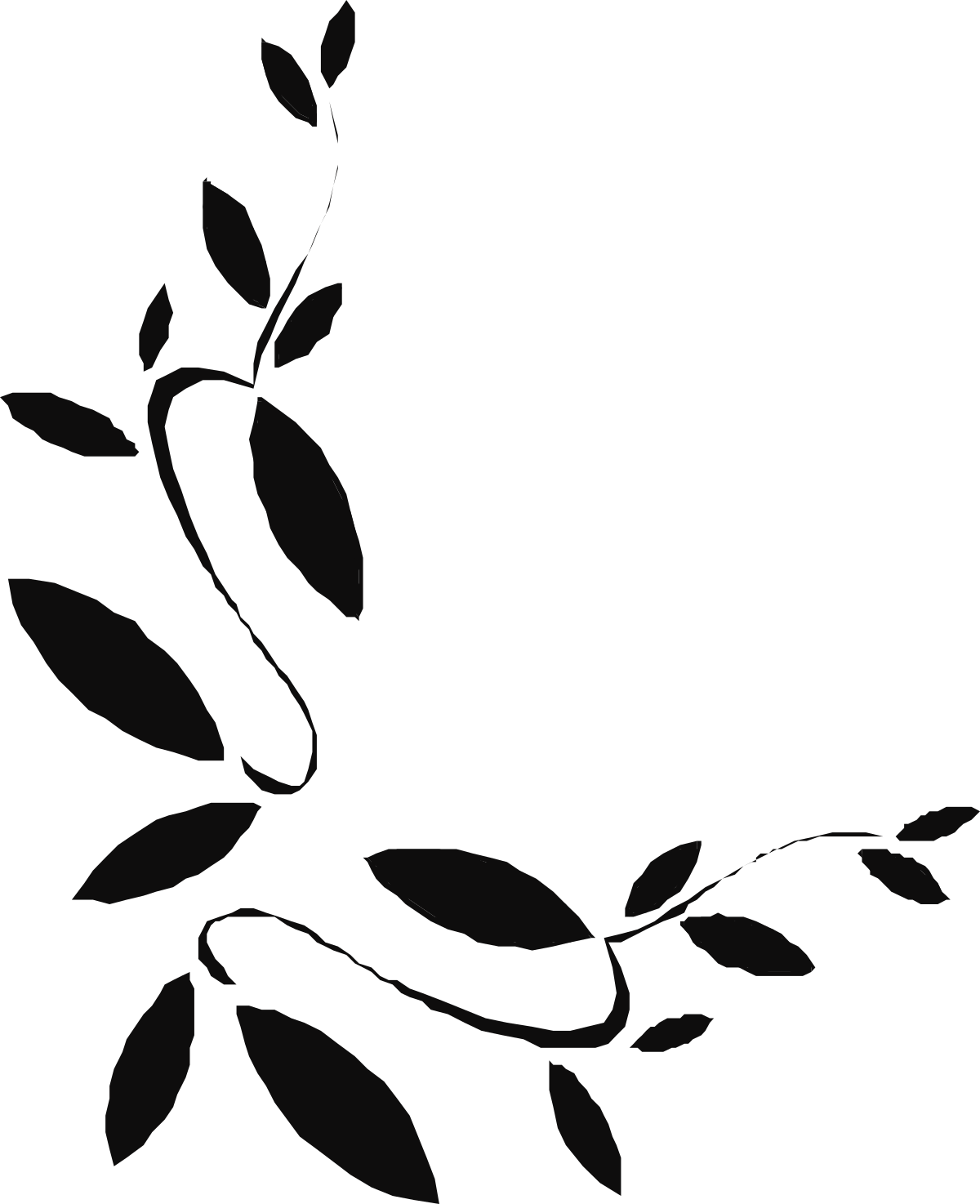 Black and White Tree Branch Silhouette Clipart for Creative Designs