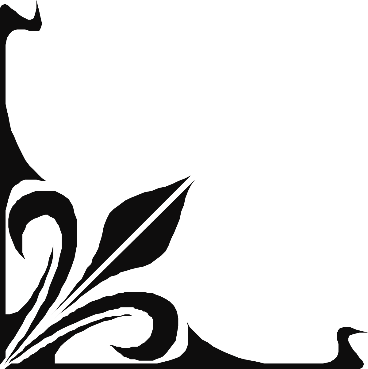 a black and white floral design clip art png transparent Black and White Floral Borders and Corners - Elegant Clipart for Design