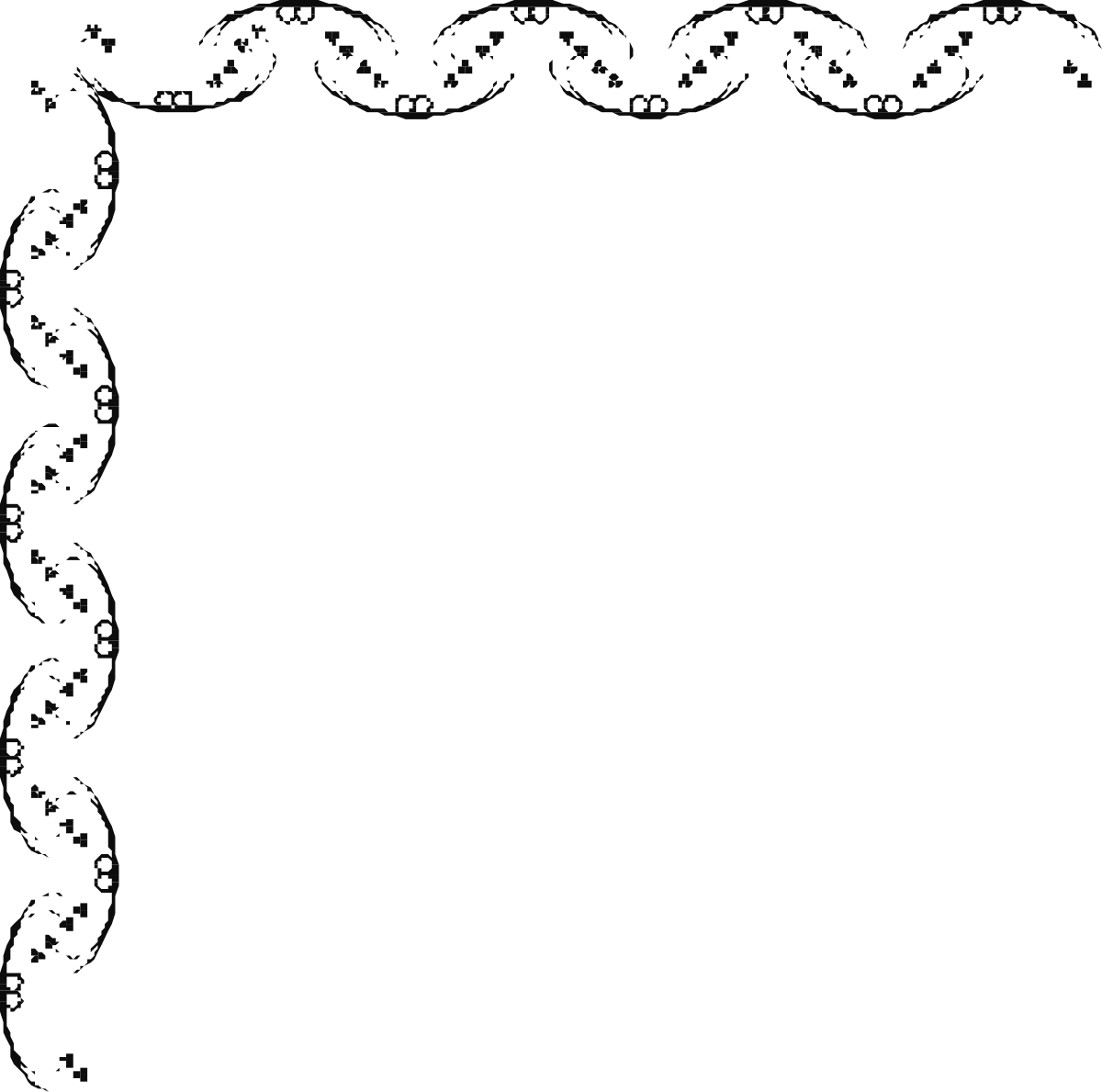 Floral Design Black and White Frame Clipart - Elegant Corners and Borders