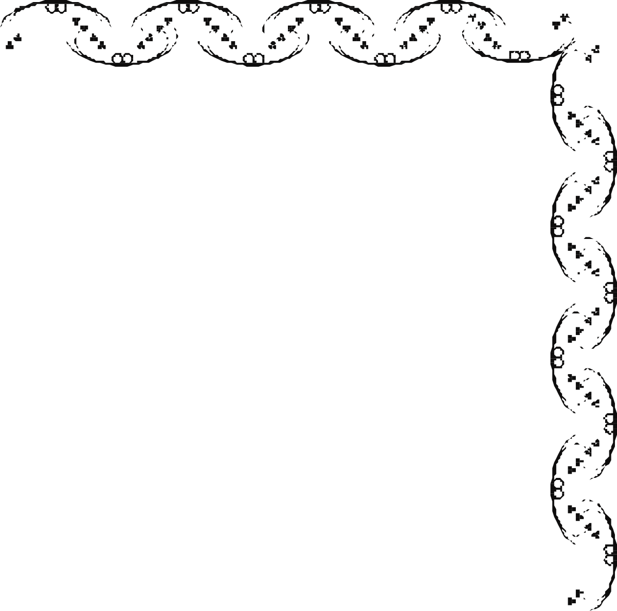 Elegant Black and White Floral Frame Clipart