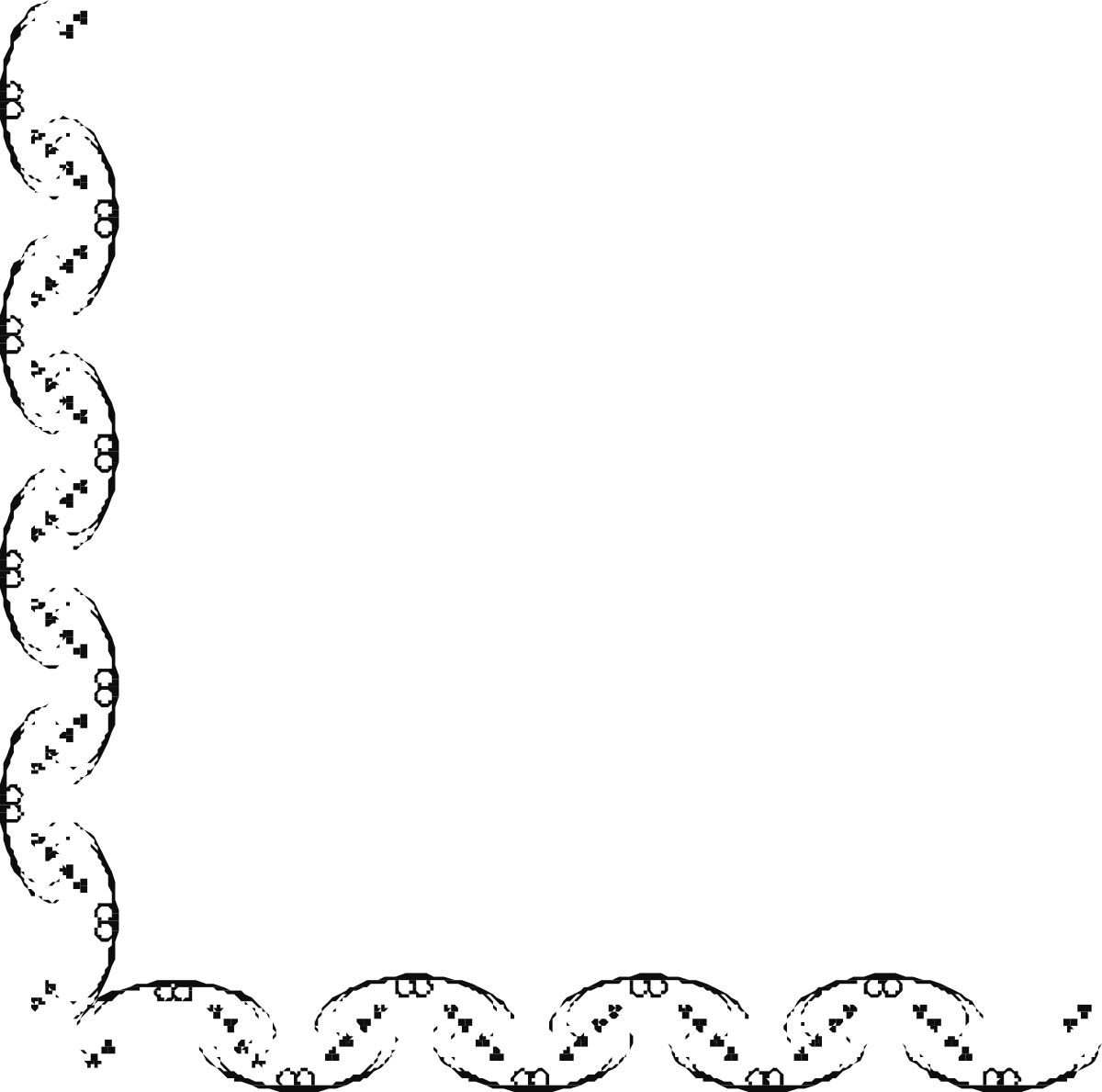 a black and white frame with a floral pattern clip art png transparent Elegant Black and White Floral Pattern Borders and Corners Clipart