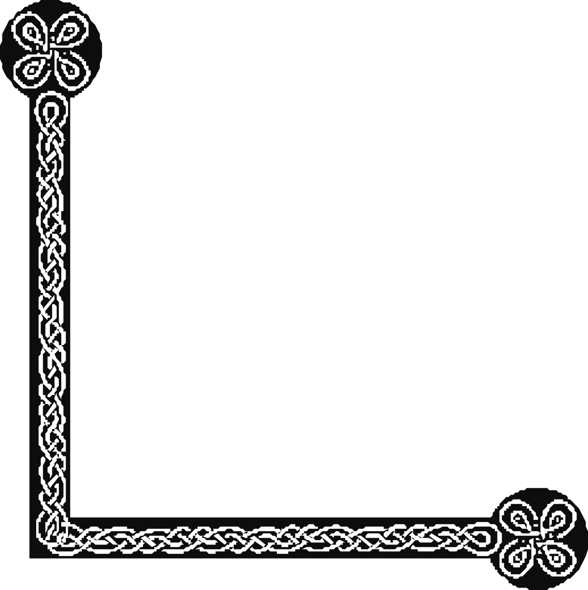 Celtic Borders and Corners Clipart: Elegant Black Background Designs