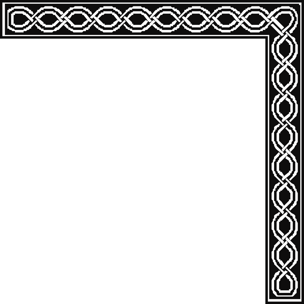 a celtic border with a black background clip art png transparent Celtic Borders and Corners Clipart with Black Background