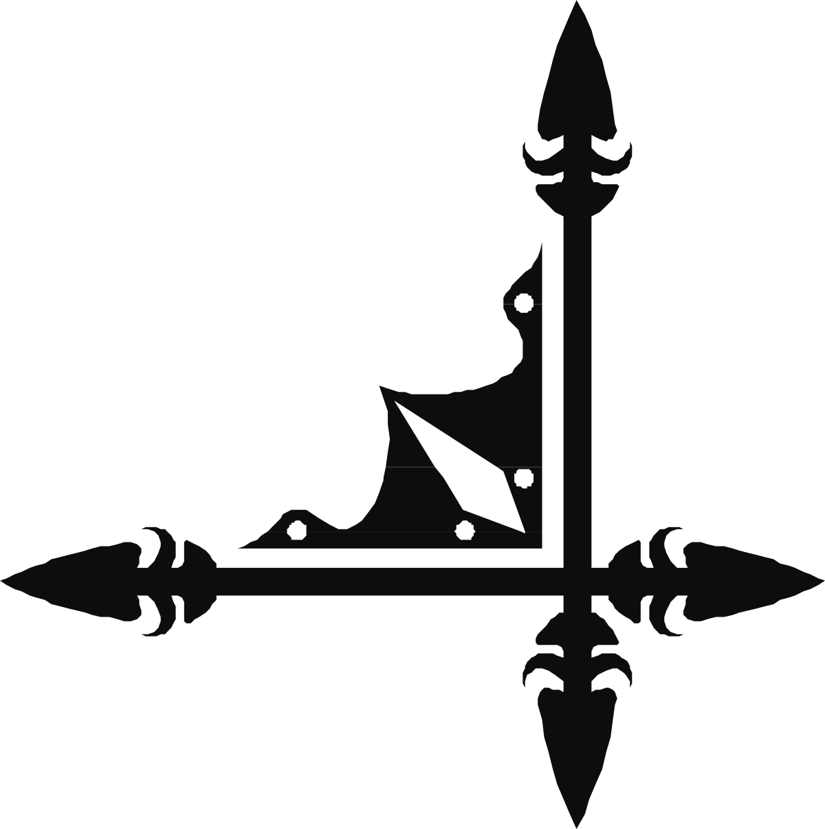 Sword Clipart: Black and White Silhouette for Creative Borders and Corners