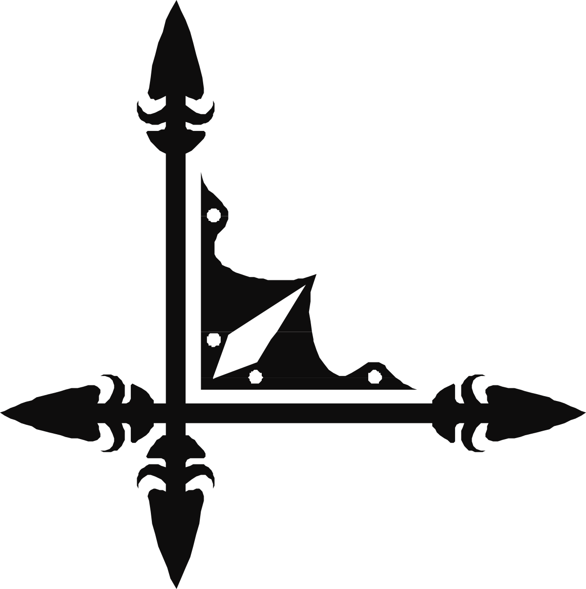 Sword Clipart - Black and White Borders and Corners Design