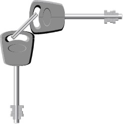 Lock with Key Clipart - Borders and Corners Design Elements
