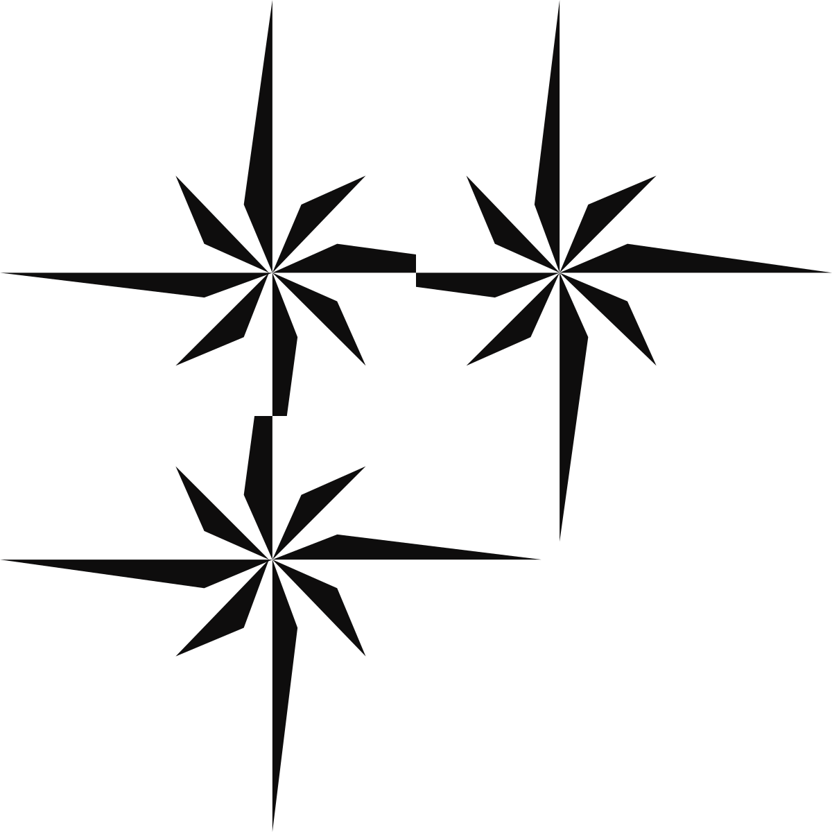 a black and white star with four smaller stars clip art png transparent Black and White Star with Four Smaller Stars - Elegant Borders and Corners Clipart