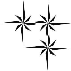Black and White Star with Four White Stars - Clipart Design Elements