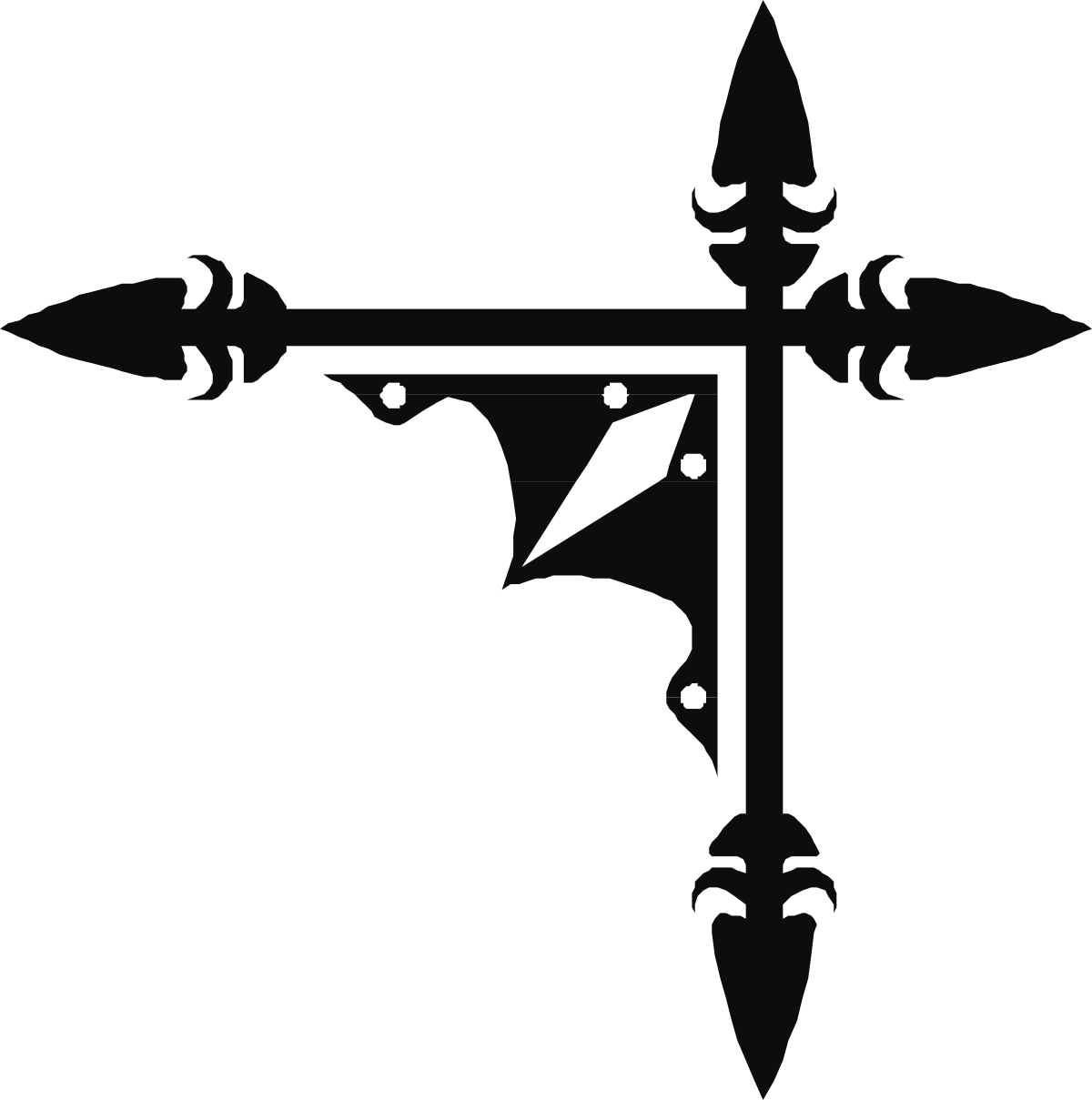 Black and White Cross Clipart - Elegant Borders and Corners