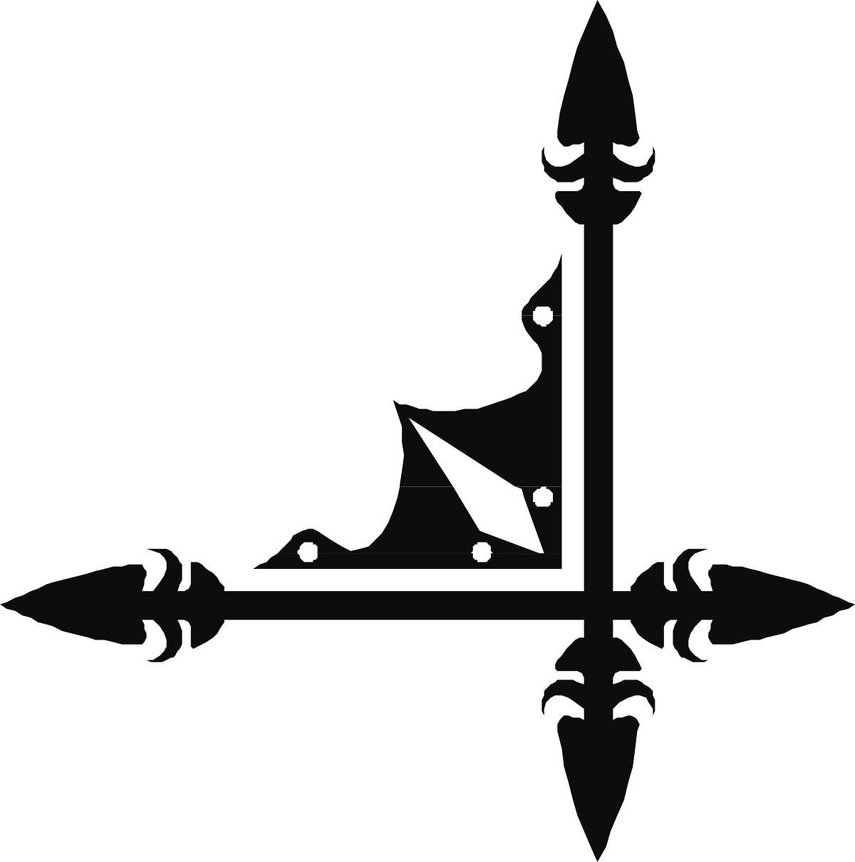 Sword Silhouette Clipart: Black and White Borders & Corners Designs