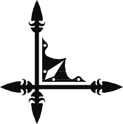 Sword Silhouette Clipart - Black and White Borders and Corners Design