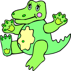 Green Dinosaur with Yellow Shell - Whimsical Clipart