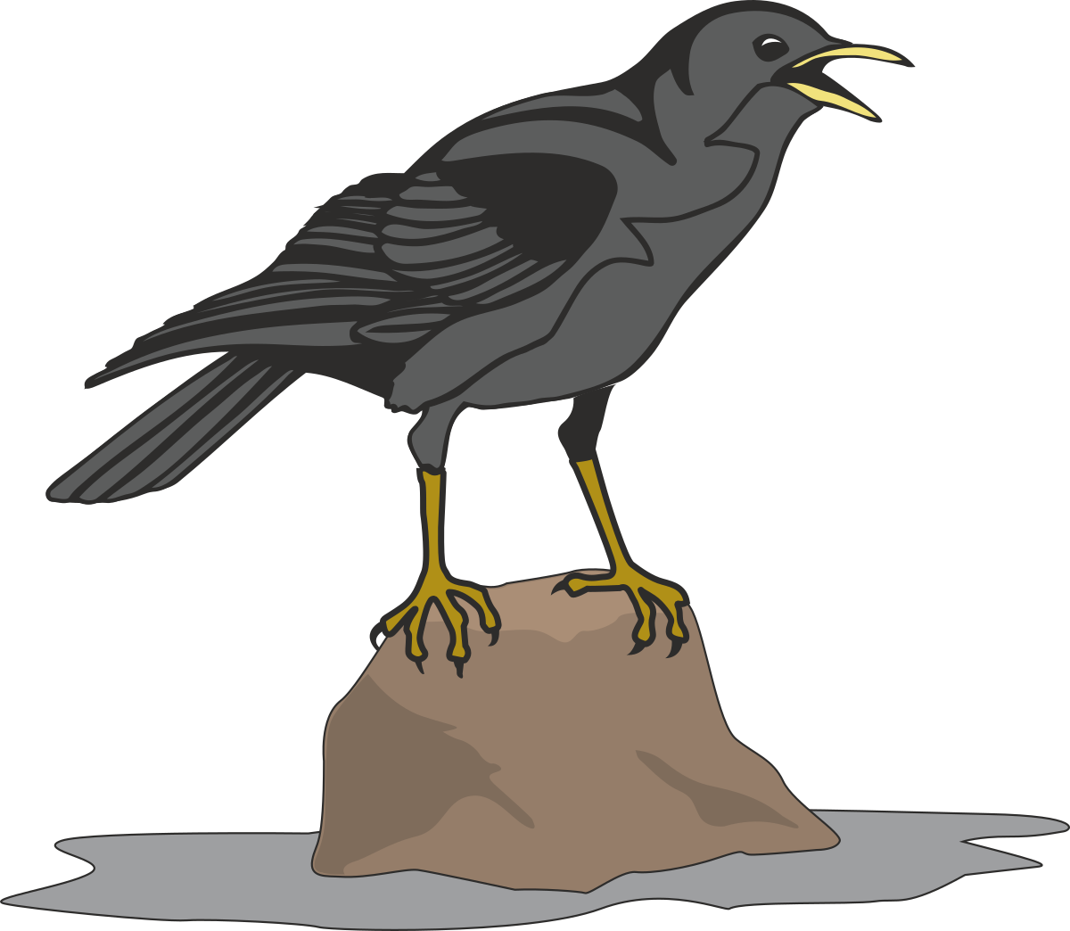 Bird on Rock Clipart - Perfect Nature Illustration