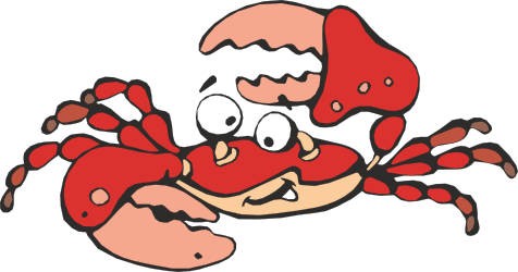 Crab Clipart with Big Eye and Nose - Fun, Playful Marine Life Graphics