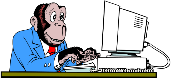 Businessman in Suit Working on Computer Clipart