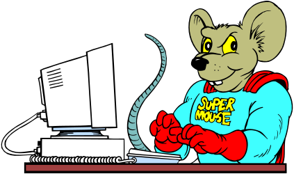 Mouse on Desk with Computer Clipart for Your Projects