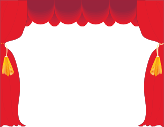 Elegant Red Curtain with Gold Trim  Leisure Borders Clipart