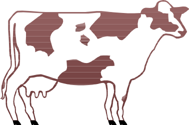 Cow Silhouette Against Black Background - Stunning Clipart for Your Creative Needs