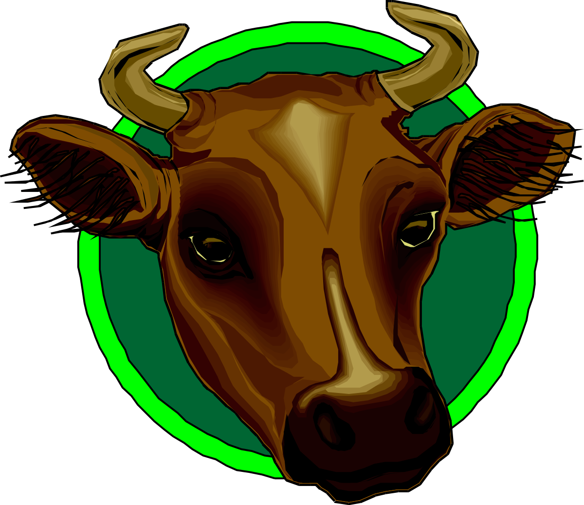 a brown cow with horns and wings clip art png transparent Brown Cow with Horns and Wings Clipart - Whimsical Animal Illustration