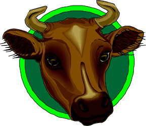 Brown Cow with Horns and Wings Clipart - Whimsical Animal Illustration