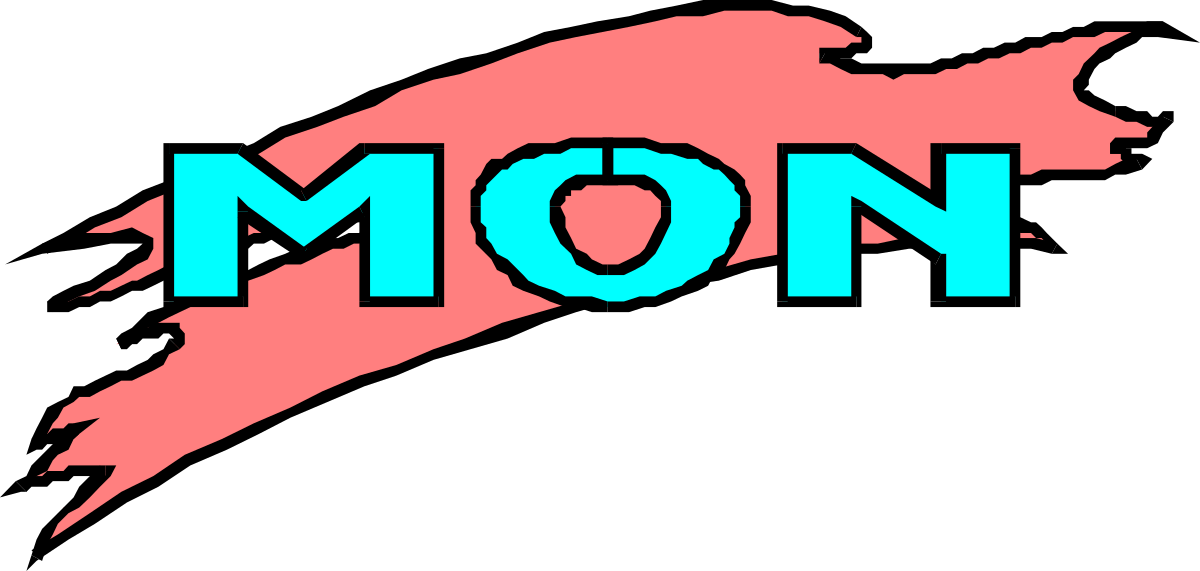 Mom Word Clipart in Blue and Pink on Black Background