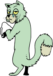Cartoon Cat with White Face and Yellow Eyes - Fun Clipart for All Projects