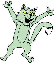 Cartoon Cat with Arms Up - Playful Clipart for Fun Designs