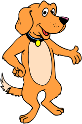Cartoon Dog with Collar Clipart - Playful Pet Illustration