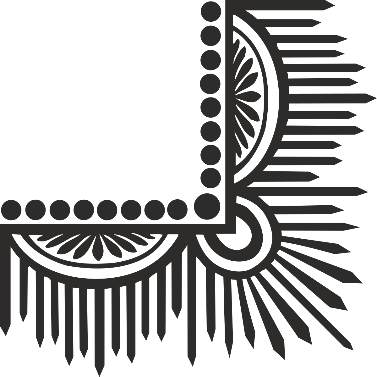 a black and white image of a sun with a black background clip art png transparent Black and White Sun Borders and Corners Clipart for Creative Designs