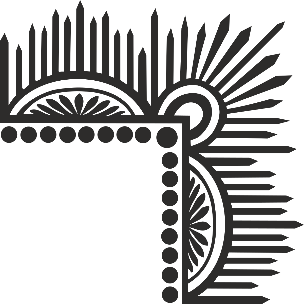 Black and White Patterned Borders and Corners Clipart