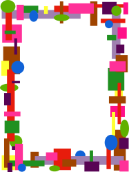 Colorful Square Frame with Circles - Vibrant Clipart for Creative Designs