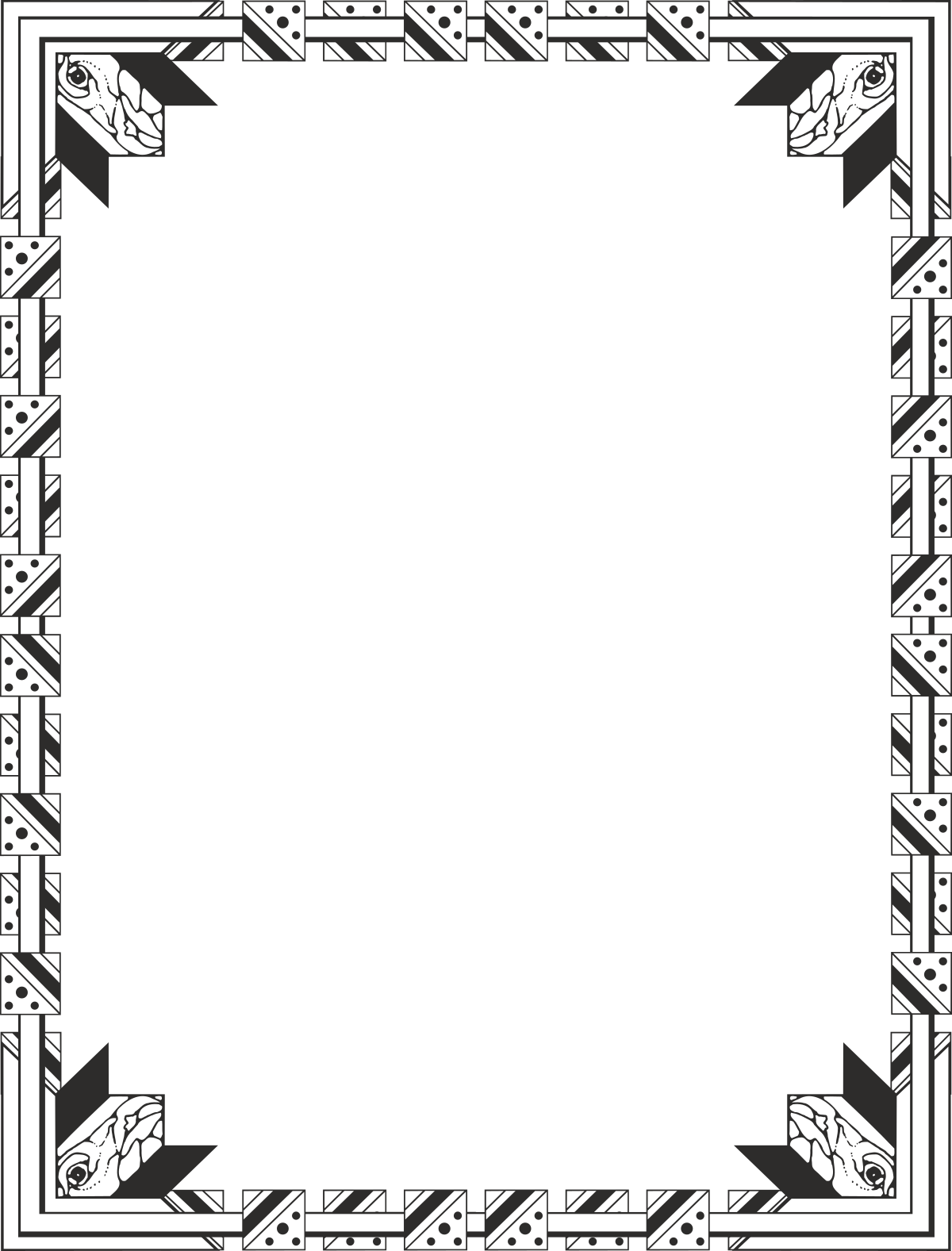 Elegant Black and White Decorative Borders and Frames Clipart